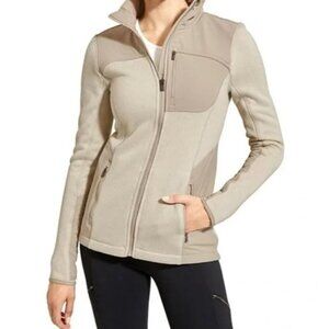 Athleta Full Zip Sweatshirt Softshell Quilted Jacket Women's Size Small Tan